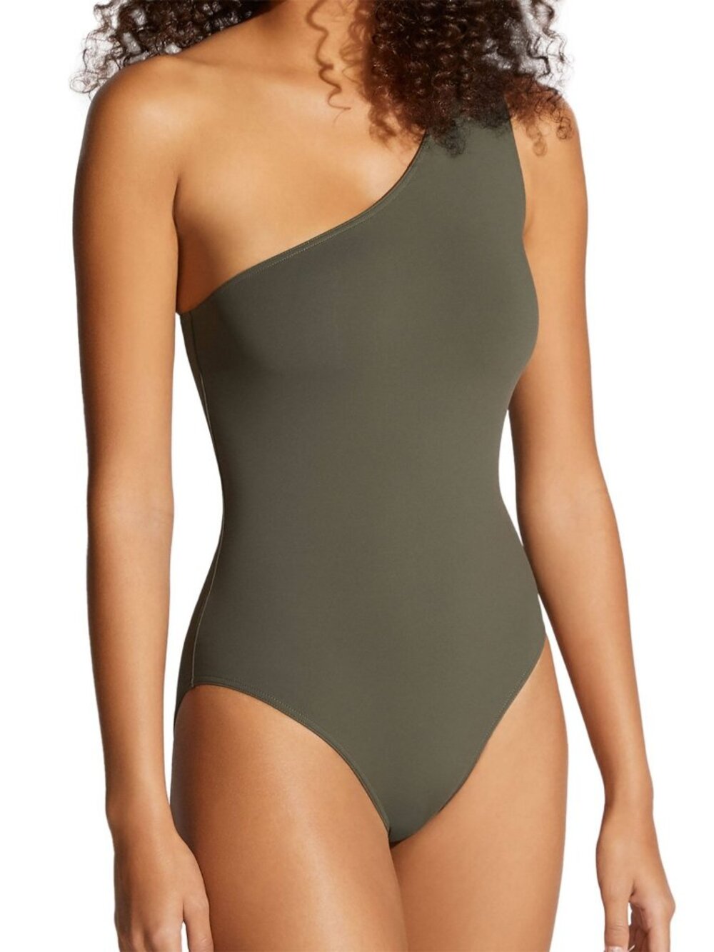 Eres Effigie One-Shoulder Swimsuit Women Olive  Size FR:42 US:10 NEW WITH TAGS!